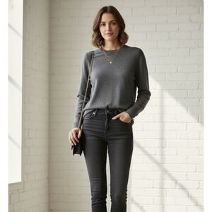 Equipment Femme 100% Cashmere Crewneck Sweater Gray XS